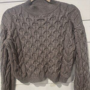 Anthropology Cable Knit Gray Sweater in size XS